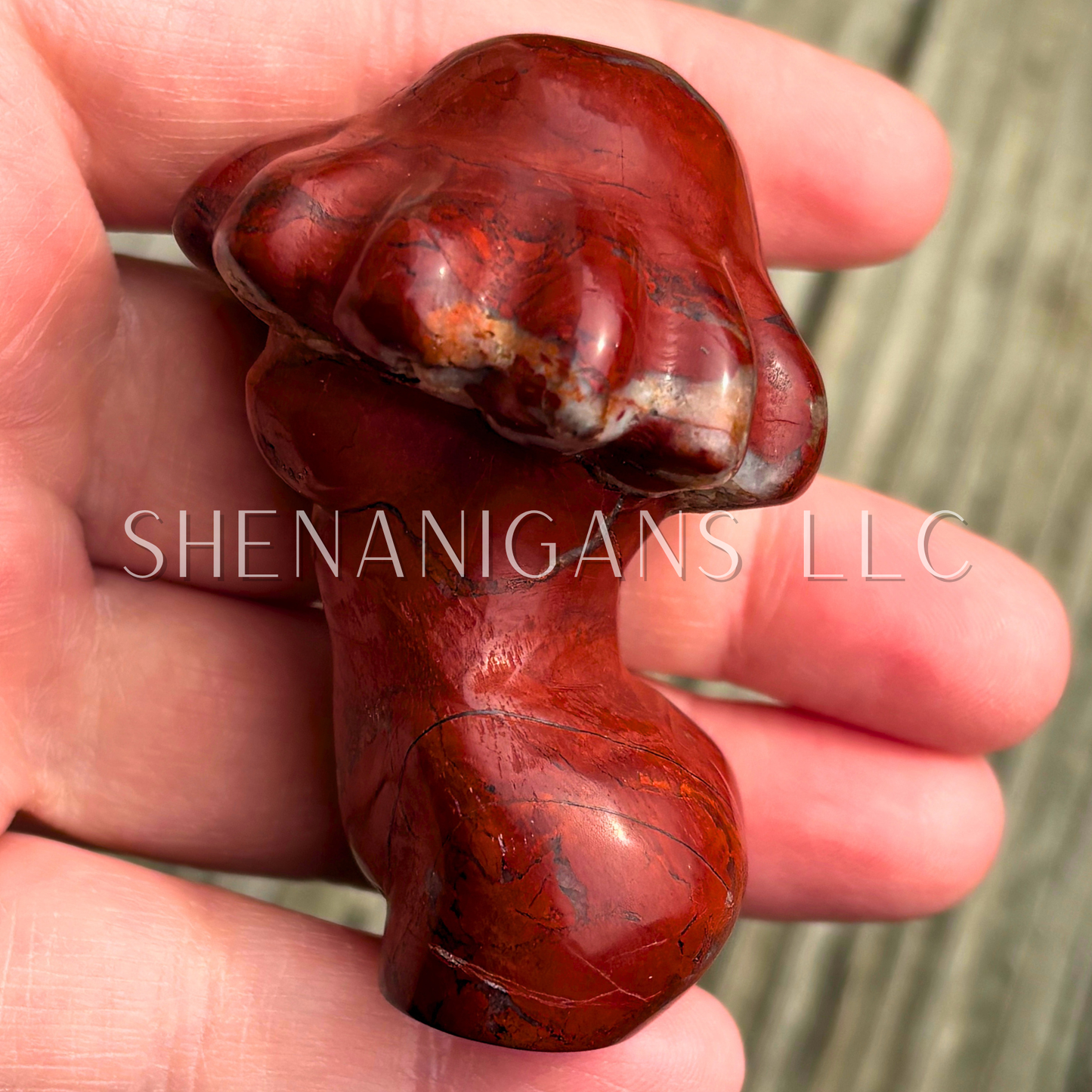 Mushroom Lady Body - Red Jasper - Crystal Carving