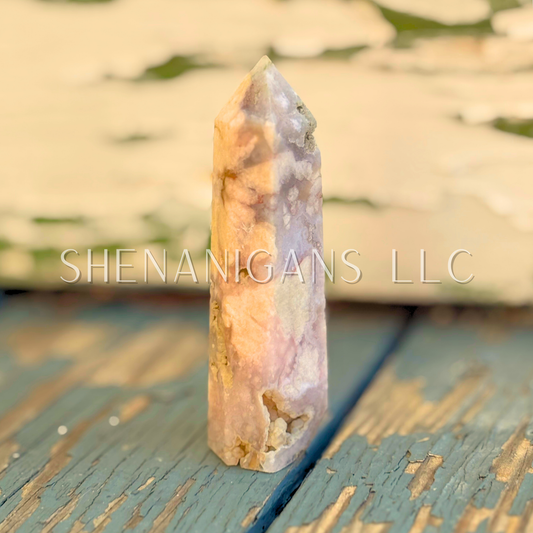 Flower Agate Polished Point Mineral Specimen Gemstone Crystal Obelisk Wand