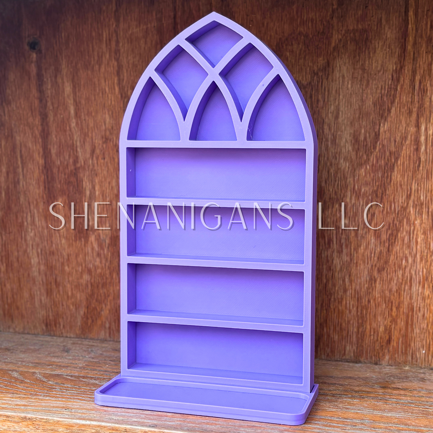 Large Gothic Window Curio Shelf w/ Tray