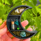 Mini Crescent Moon Magnet with Star Crystal - 3D Printed Moon Display with Handpicked Crystals, Moss & Trinkets (Copy) (Copy)