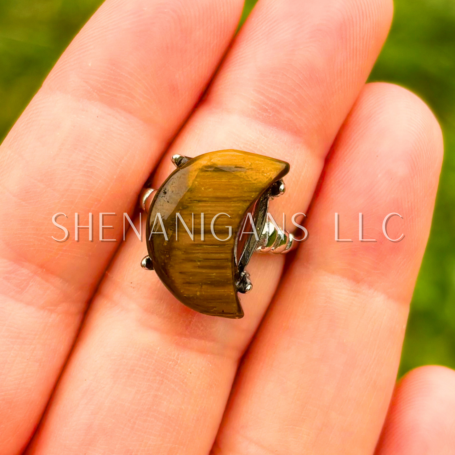 Crystal Moon Ring - Alloy Setting