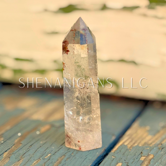 3" Quartz with inclusions Polished Point Mineral Specimen Gemstone Crystal Obelisk Wand
