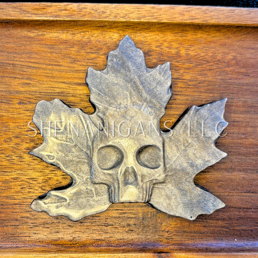 Leaf Skull Flat Crystal Carving