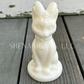 Cat with Goat Horns - White Marble - Crystal Carving