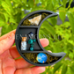 Mini Crescent Moon Magnet with Star Crystal - 3D Printed Moon Display with Handpicked Crystals, Moss & Trinkets (Copy) (Copy)