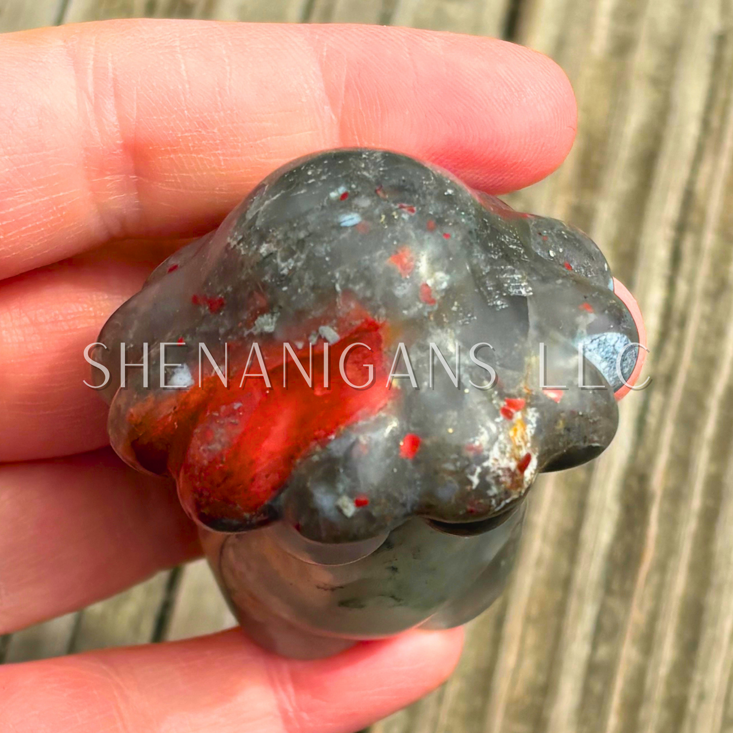 Mushroom Lady Body - Bloodstone - Crystal Carving