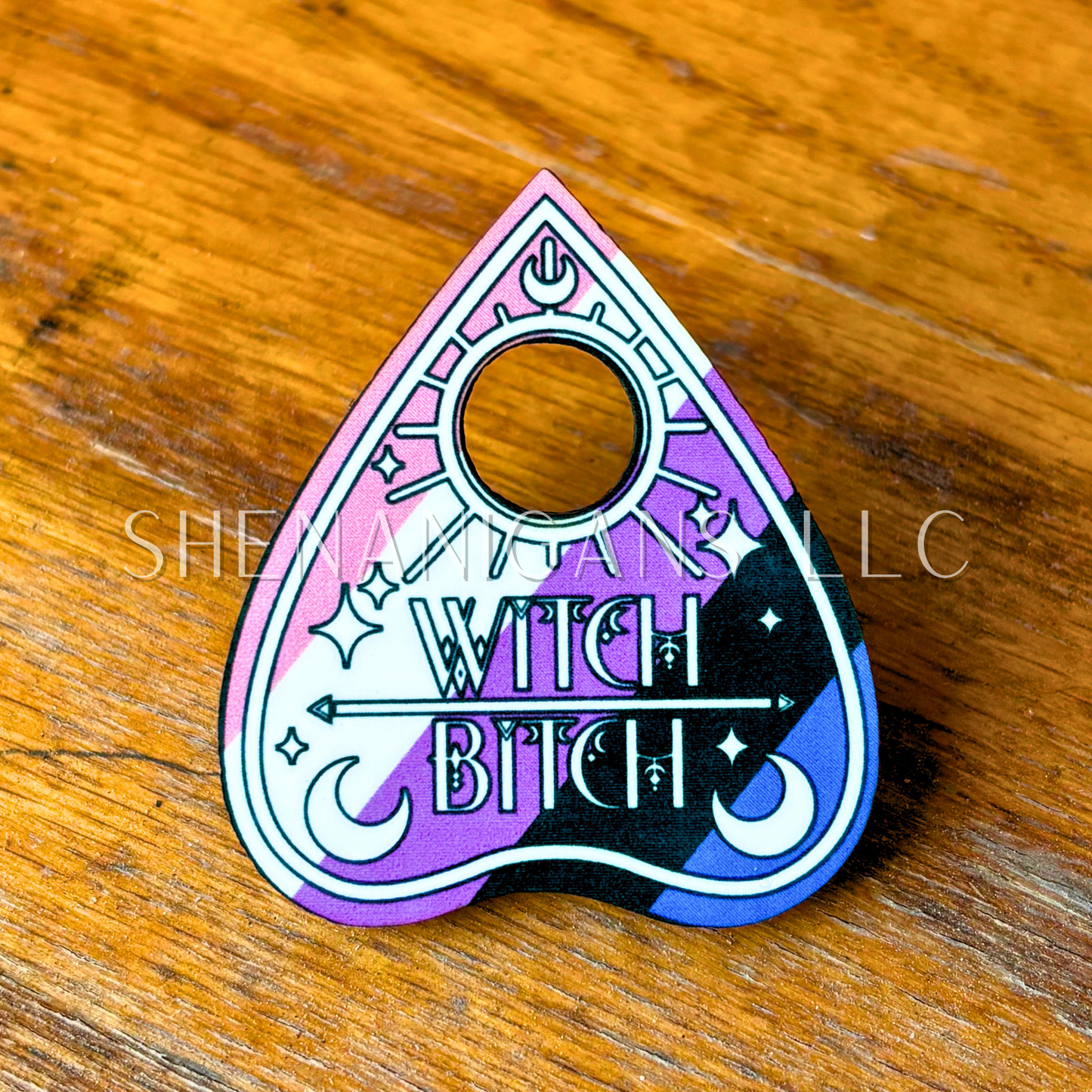 Genderfluid Pride Flag Planchette Pin (Pronoun Styles Available)