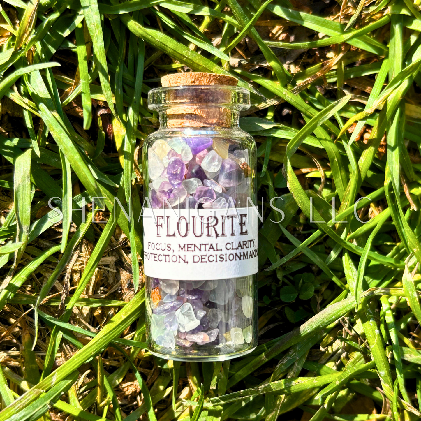 10 ML Crystal Chips - Jar with Cork - Curio Jar