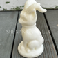 Cat with Goat Horns - White Marble - Crystal Carving