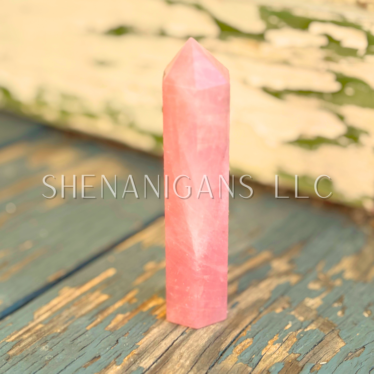 3.75" Rose Quartz Polished Point Mineral Specimen Gemstone Crystal Obelisk Wand