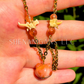 Red Agate Cat Head Necklace with Rattlesnake Vertebrea and Carnelian Beads