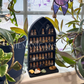 Curio Shelf Gothic Window w/ Tray - Size: Fits 1/2" wide Micro Jars 8x4 - Trinket, Desk, Crystal
