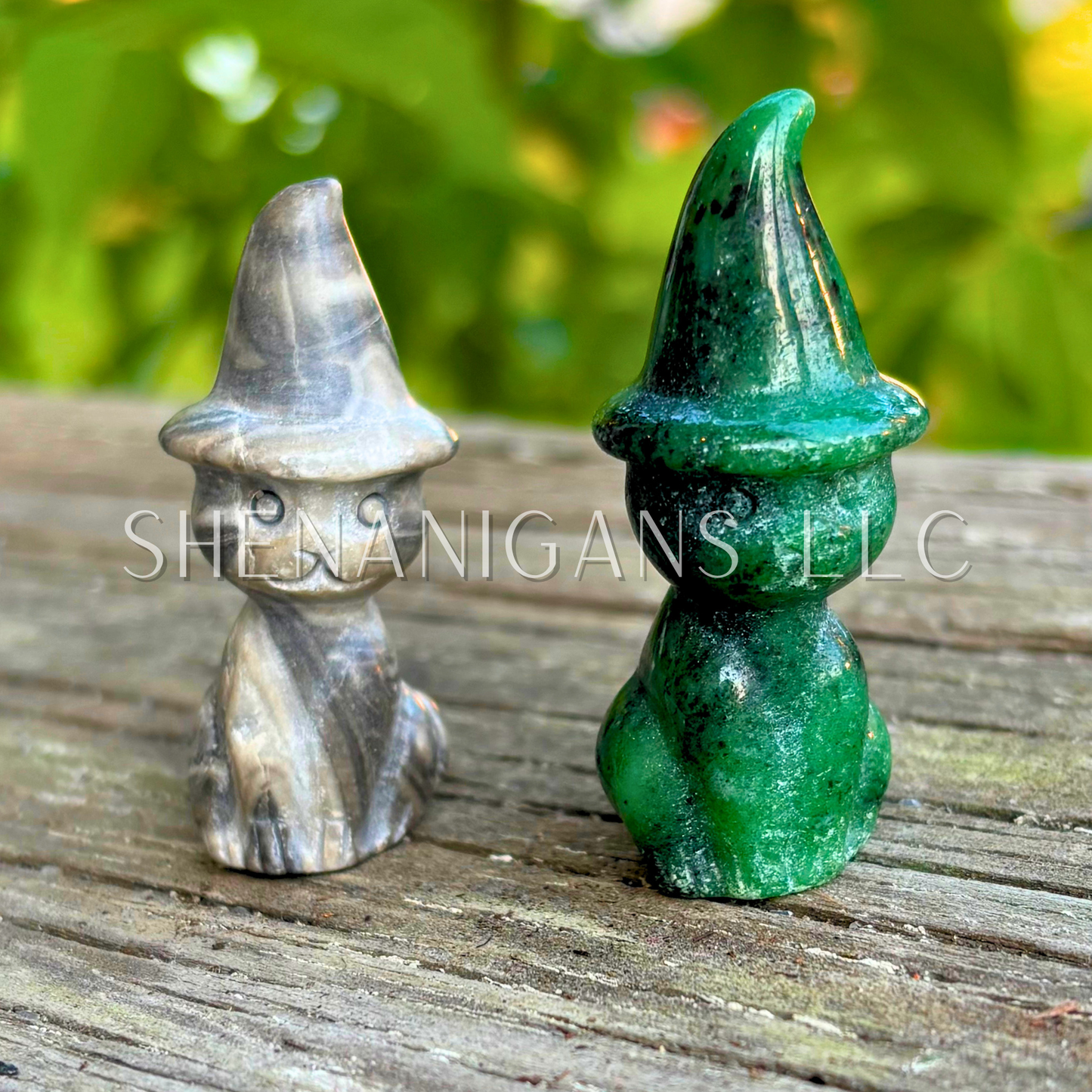 Witch Cat Crystal Carving