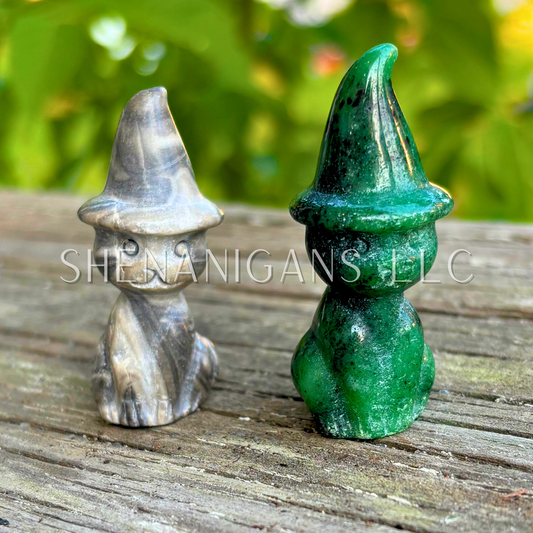 Witch Cat Crystal Carving