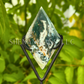 Moss Agate Kite Diamond on Stand