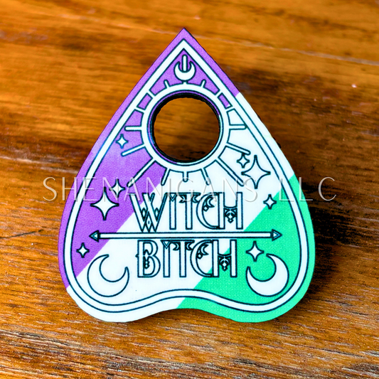 Genderqueer Pride Flag Planchette Pin (Pronoun Styles Available)