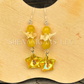 Star Dangle Earrings with Snake Vertebrae and Crystal Beads