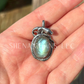 Snake Wrapped Pendant - Blue Flash Labradorite