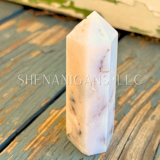 2.75" Black Tourmaline in Milky Quartz Polished Point Mineral Specimen Gemstone Crystal Obelisk Wand (Copy)