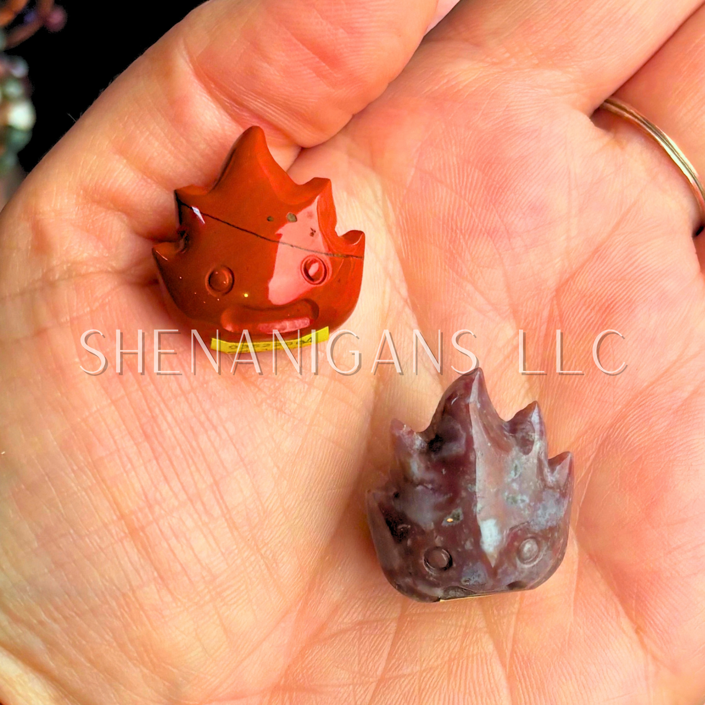 Cute Flame - tiny- Crystal Carving