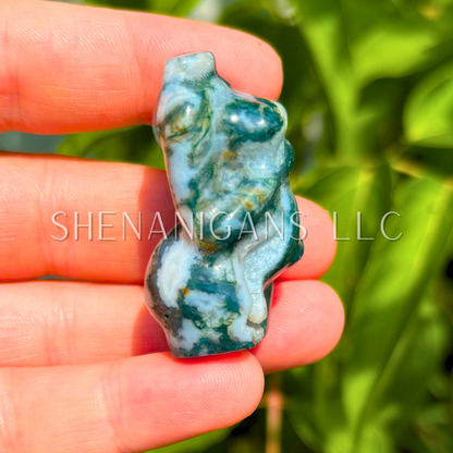 Moss Agate Pregnant Lady Body | Symbol of Fertility & Nurturing Energy