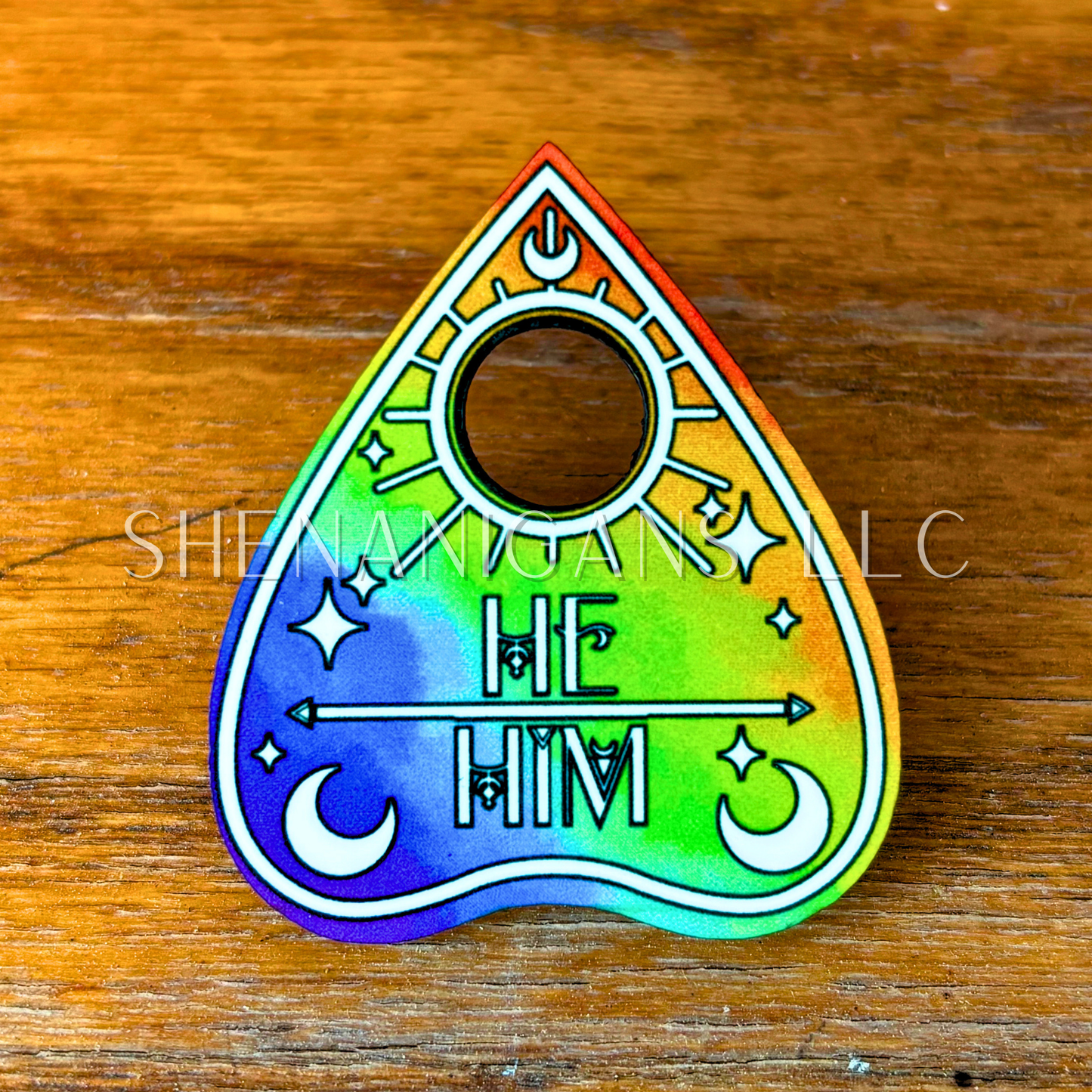 Pronoun Rainbow Pride Flag Planchette Pin (Multiple styles!)