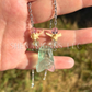 Green Fluorite Hanging Fruit Bat Necklace with Green Flourite Beads