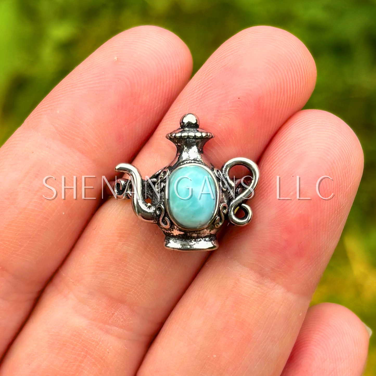 Larimar Teapot Ring - Alloy Setting