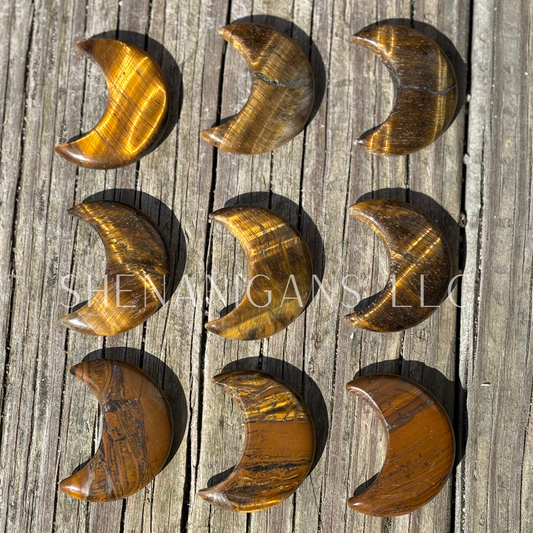 Tigers Eye Crescent Moon - Small - Crystal Carving