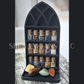 Curio Shelf Gothic Window w/ Tray - Size: Fits 1/2" wide Micro Jars 5x3 - Trinket, Desk, Crystal