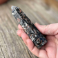 Mica with Red Quartz Polished Point Mineral Specimen Gemstone Crystal Obelisk Wand