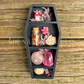 Mini Coffin Crystal Shelf | 3D Printed Moon Display with Handpicked Crystals, Moss & Trinkets Magnet