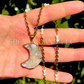 Druzy Agate Crescent Moon Necklace
