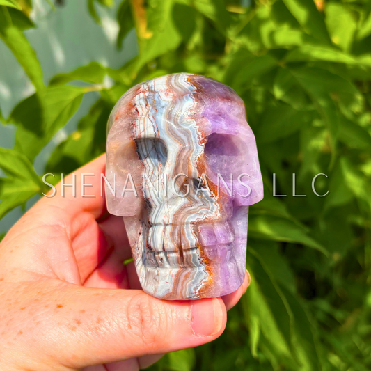 Amethyst Agate Skull