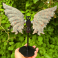 Yooperlite Owl Wings on Stand Crystal Carving UV Reactive