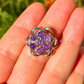 Amethyst Flower Spinning Fidget Ring
