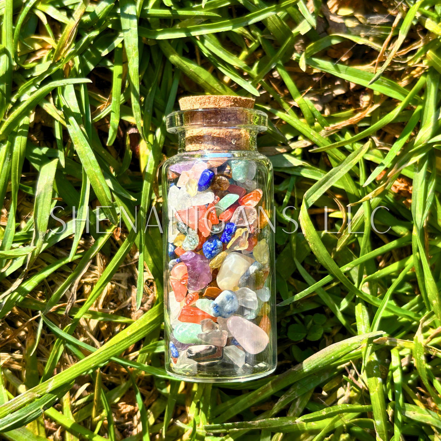 10 ML Crystal Chips - Jar with Cork - Curio Jar