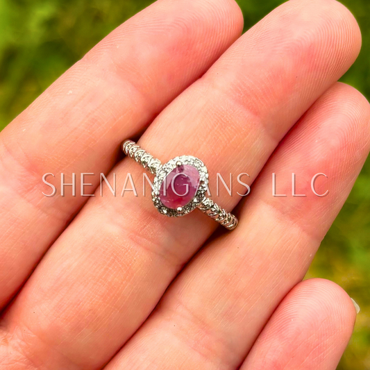 Ruby Ring - Alloy Setting (UV Reactive)