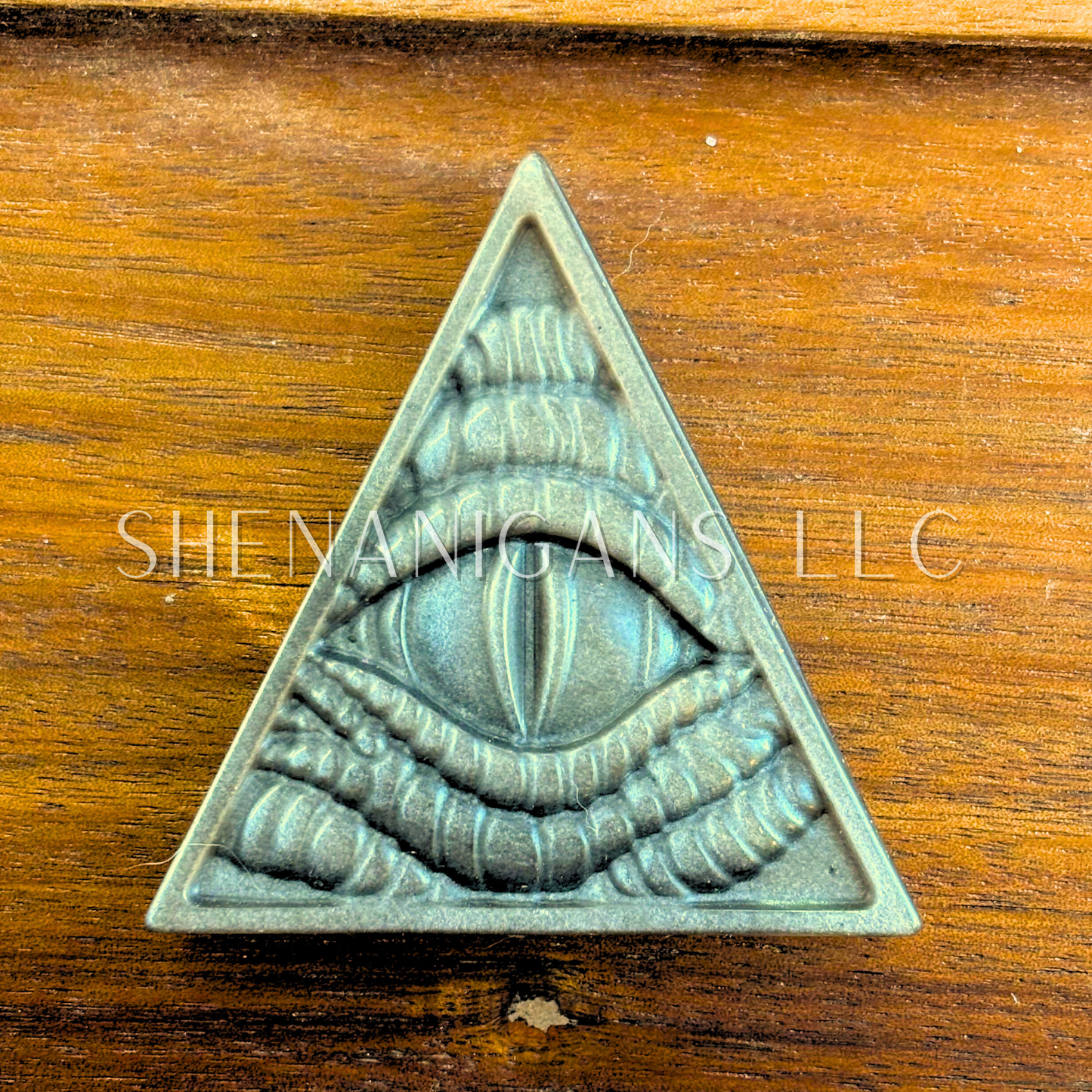 Dragon Eye of Providence, All Seeing Eye, Triangle Flat Crystal Carving