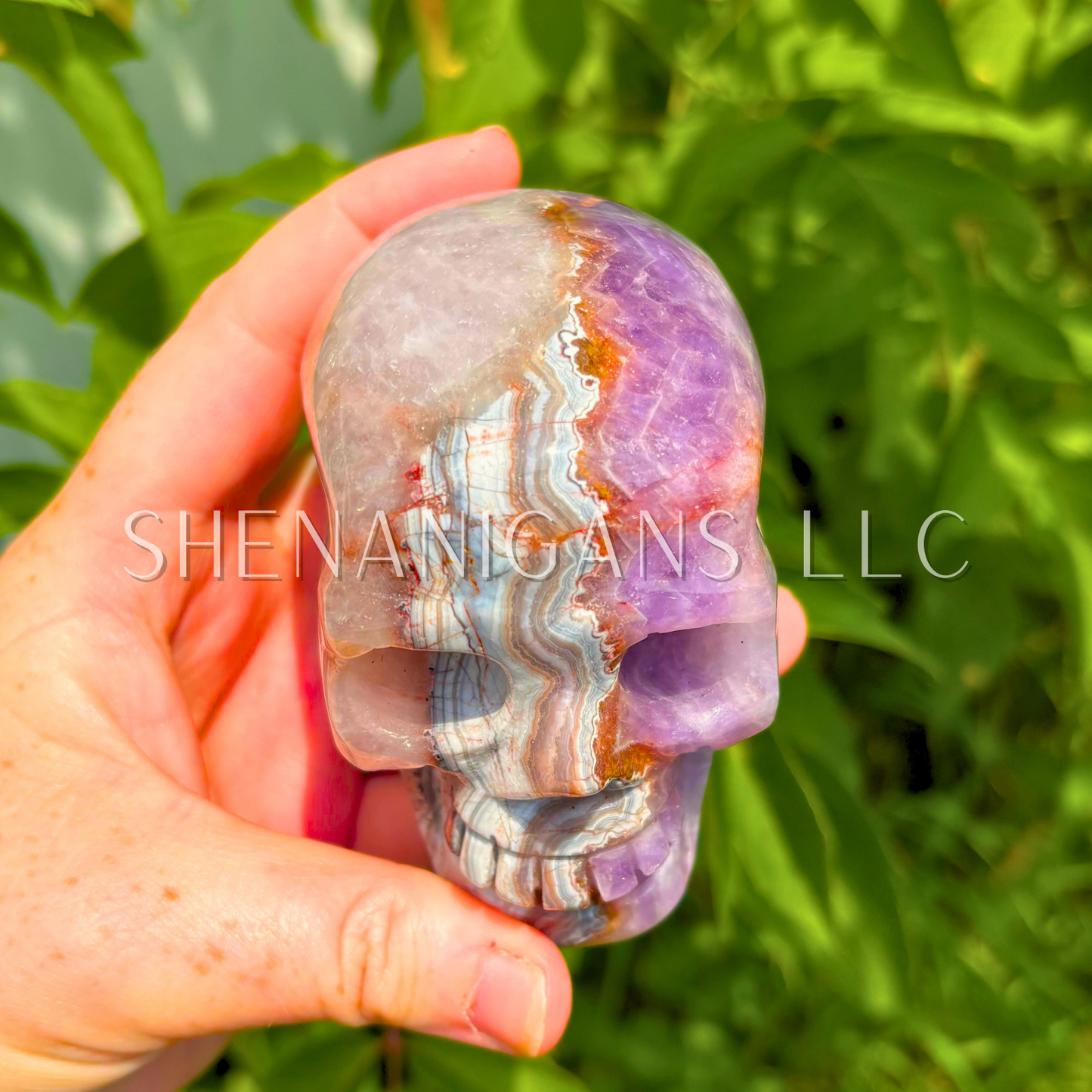 Amethyst Agate Skull