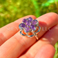 Amethyst Flower Spinning Fidget Ring