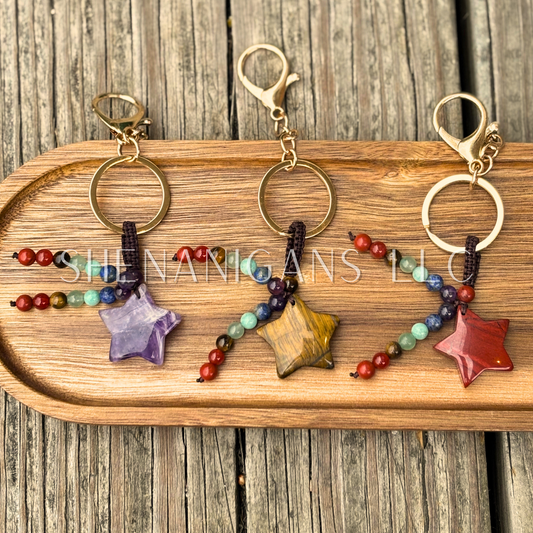 Star Chakra Crystal Keychain