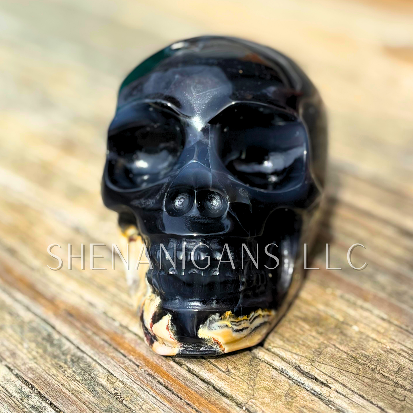 Volcano Agate Skull - UV Reactive
