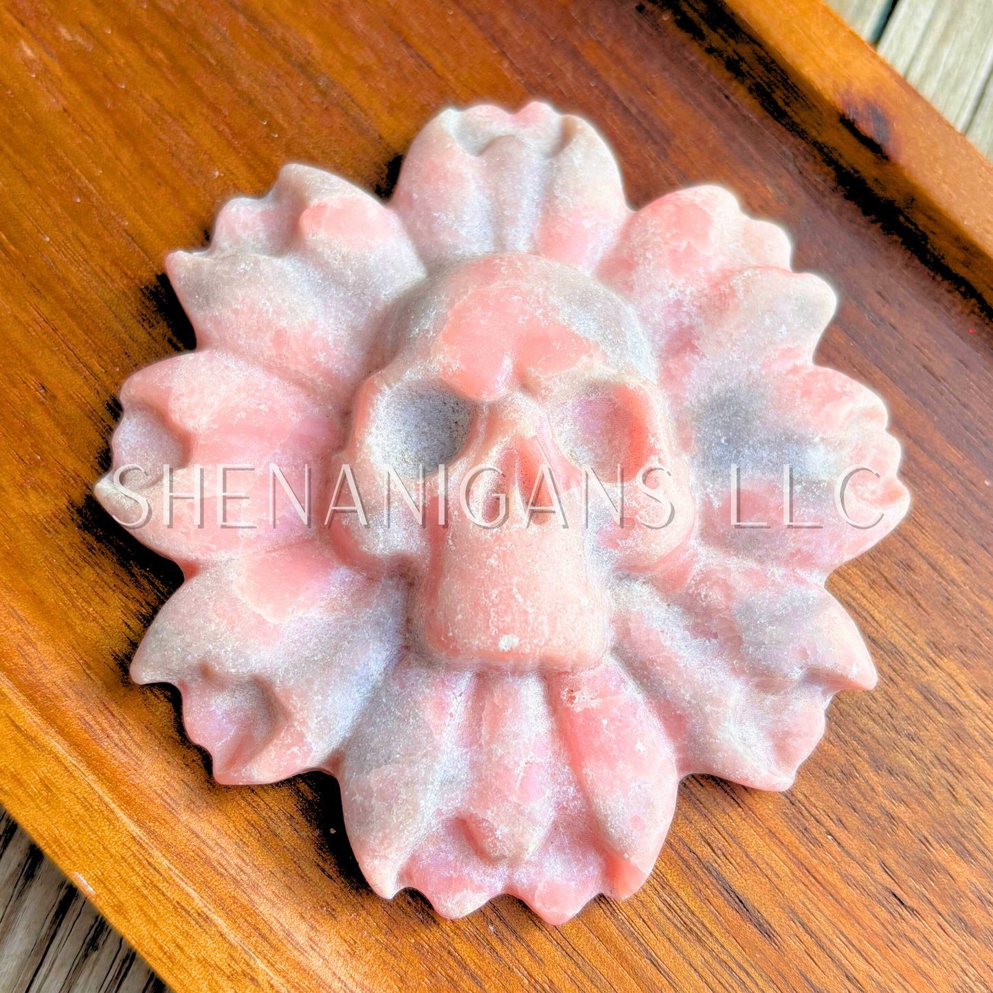 Sunflower Skull Crystal Carving – Transformation & Renewal Symbol