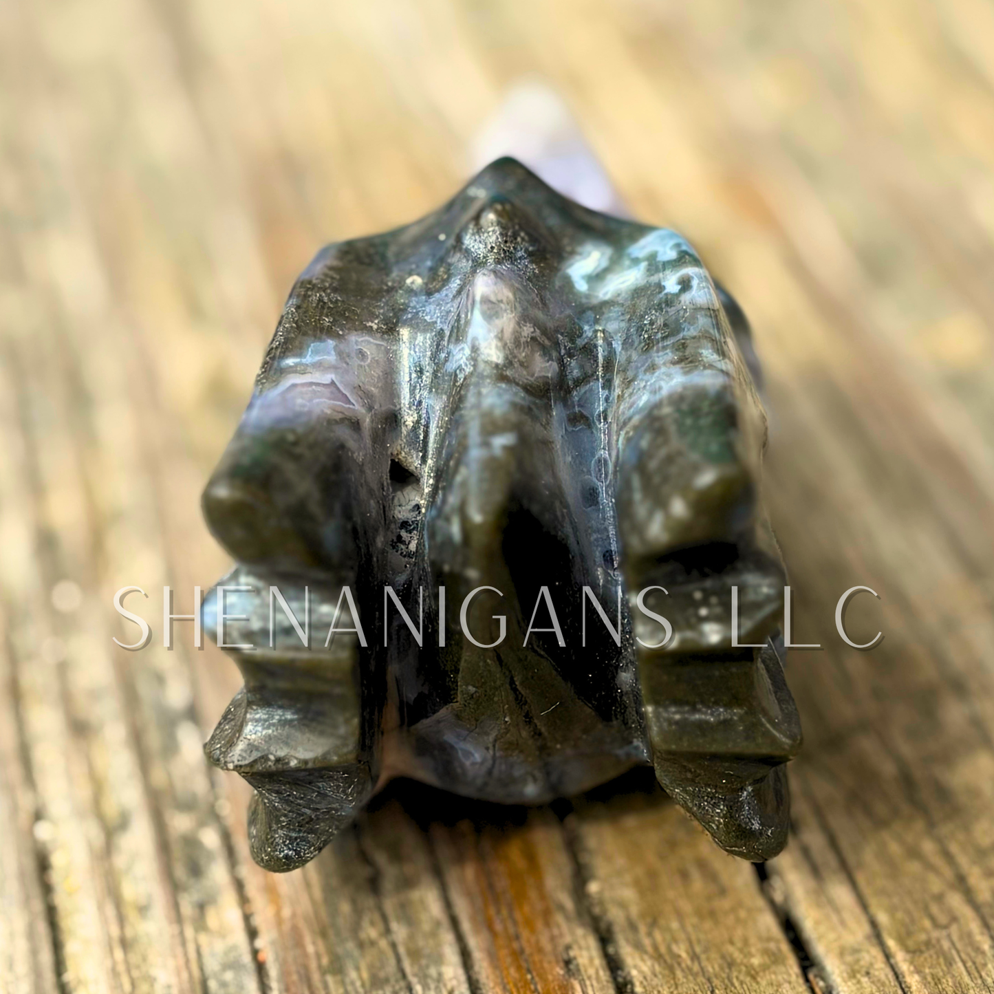 Moss Agate Dragon Head