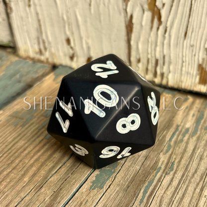 Large D20 Carved Crystal Dice