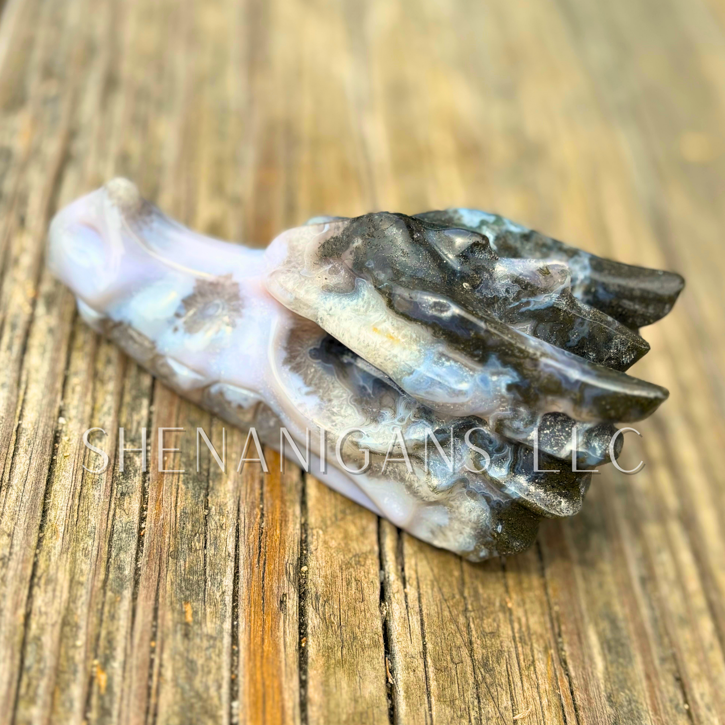 Moss Agate Dragon Head