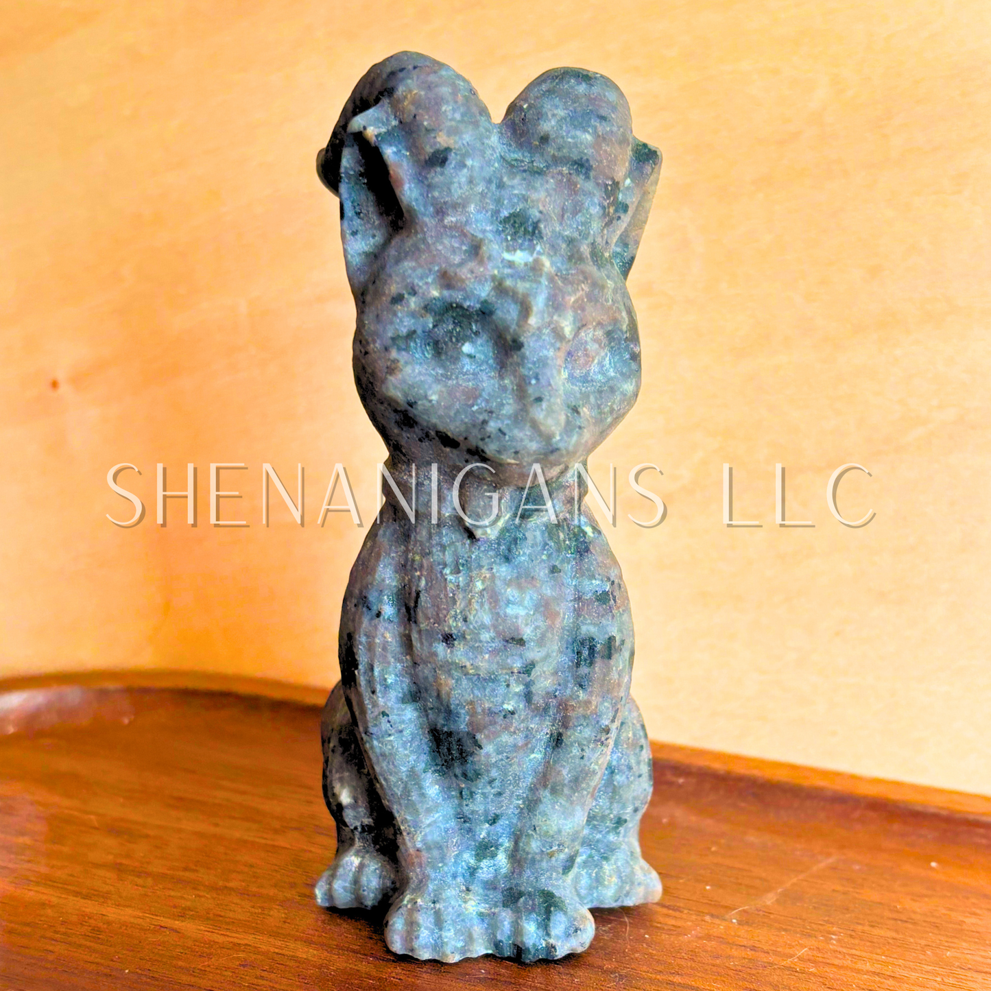 Cat with Goat Horns - UV Reactive Yooperlite - Crystal Carving