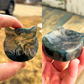 Moss Agate Cat Head Bowl
