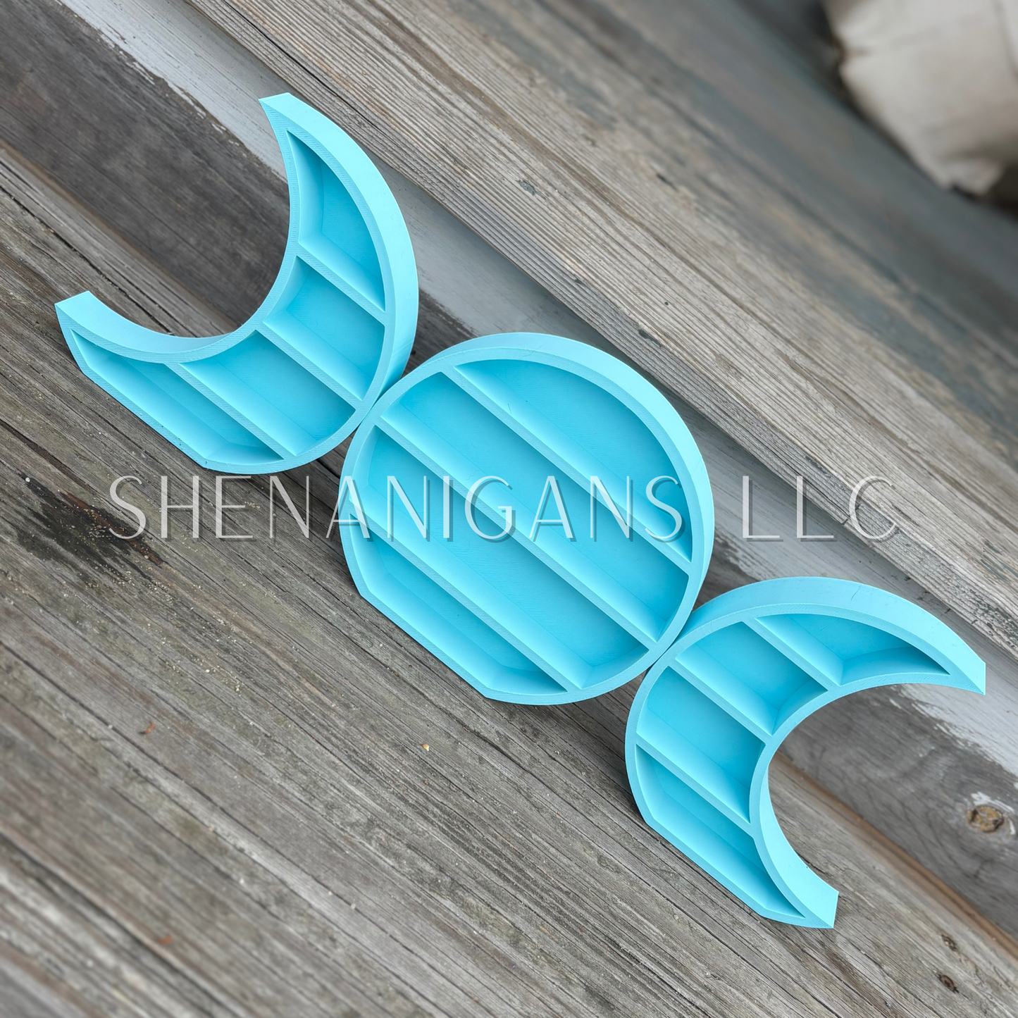 Curio Shelf Triple Goddess - Moon Phase 3 Piece Set - 3 Shelf - Trinket, Desk, Crystal